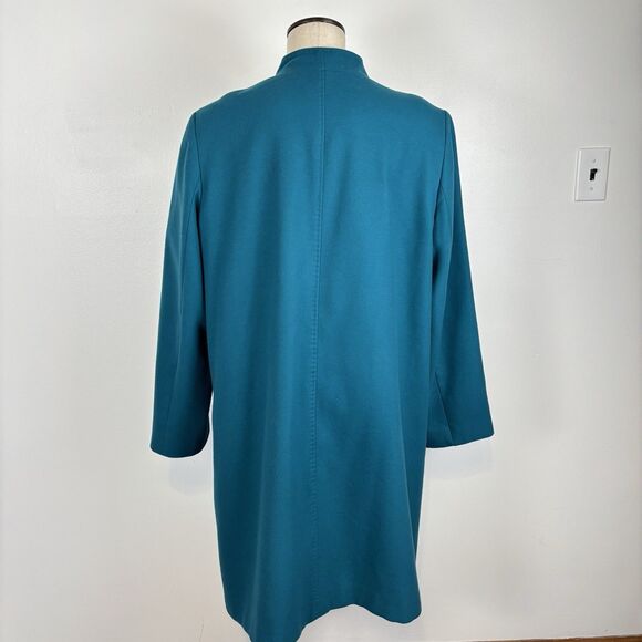 J Jill Chelsea Coat Long Peacoat Ocean Teal Blue Fits Like Large see Description - Picture 10 of 13